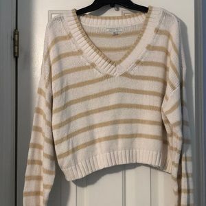 cropped american eagle v neck sweater
